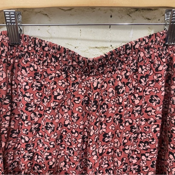 Nine West Pink Floral Print Stretch Waist Midi Skirt - Picture 4 of 6